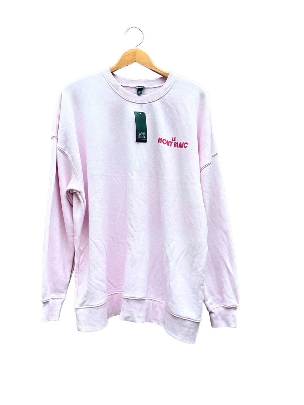 Wild Fable Le Montblanc Pink Sweatshirt XL Ski Mountain Chamonix Mont Blanc NWT - Picture 2 of 13